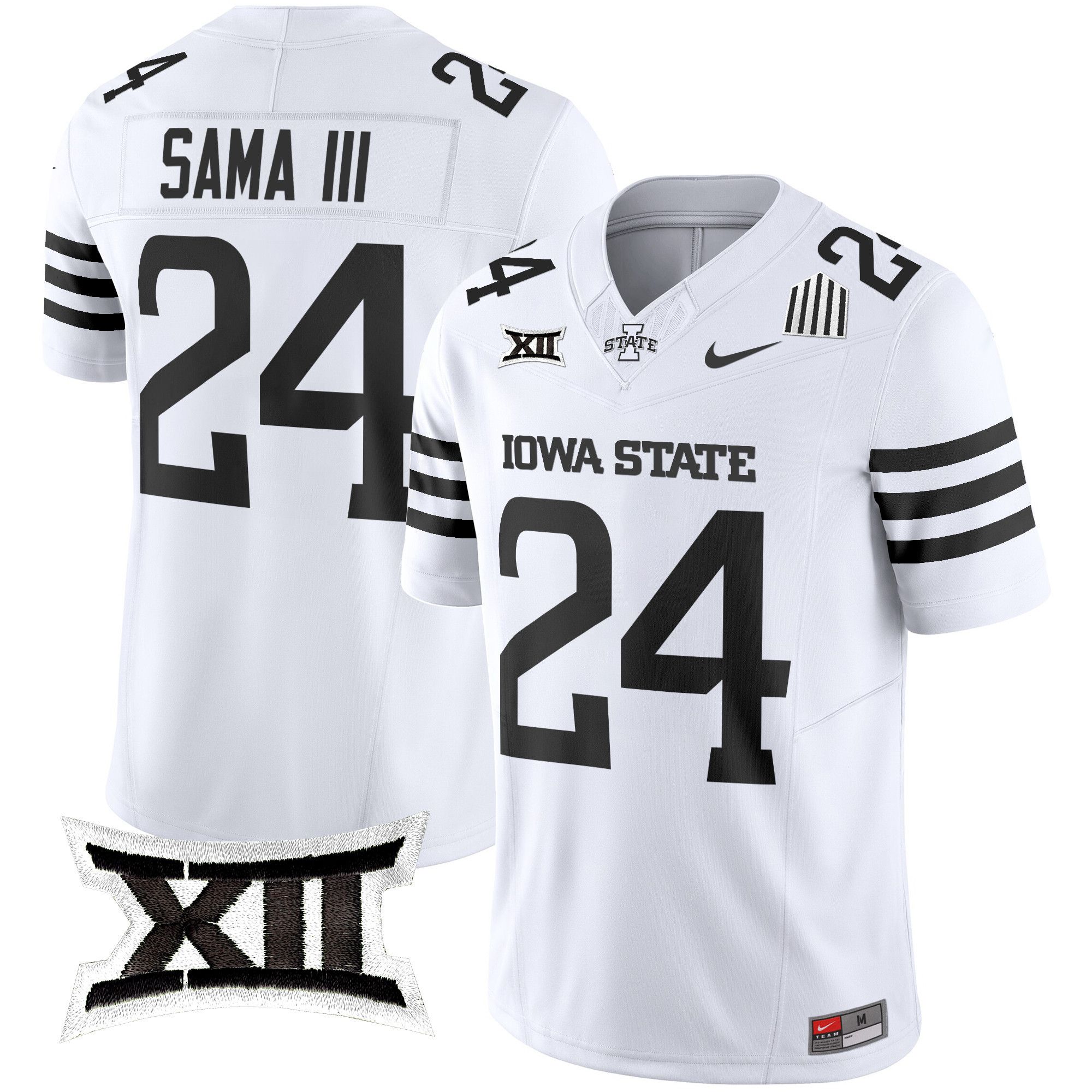 Men Iowa State Cyclones #24 Sama iii White Nike 2024 Vapor Limited NCAA Jersey style 1->more ncaa teams->NCAA Jersey